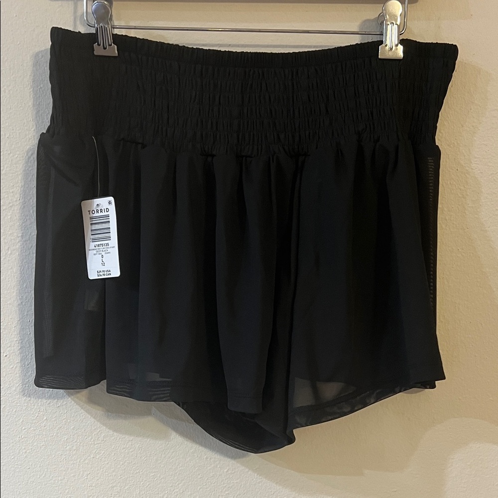 Torrid Black Smocked Waist Shorts